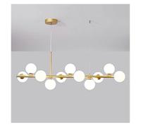 Lustre Globe moderne - Lustres linéaires - Lampes suspendues - Plafond moléculaire à ADN - Lustre à 11 lumières du milieu du siècle pour salon, salle à manger, ferme - Gris fumé (transparent)