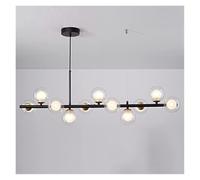 Lustre Globe moderne - Lustres linéaires - Lampes suspendues - Plafond moléculaire à ADN - Lustre à 11 lumières du milieu du siècle pour salon, salle à manger, ferme - Gris fumé (transparent)