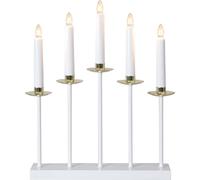 Lustre 'Greta', 5 flammes, blanc/laiton