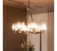 Lustre industriel en cristal 6 flammes 3 couleurs plafonniers plafonnier 6 mèches incluses noir 24W blanc froid blanc neutre blanc chaud