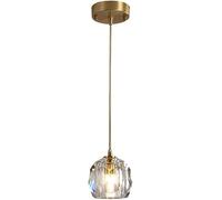 Lustre Industriel Moderne, Lustre en Cristal Réglable, Douille De Lampe G9, Luminaire De Lustre, éclairage Pendant pour Salle à Manger Cuisine, Brass, 6 Lights