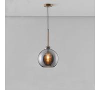 Lustre industriel rétro postmoderne gris fumé à suspension Compatible with intérieur, lampe suspendue en verre concis Compatible with salle à manger,Lustres