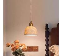 Lustre industriel vintage moderne, abat-jour en céramique blanche, lampe suspendue E26/E27, base en laiton, lampe suspendue, intérieur, chambre à coucher, couloir, cuisine, suspension pour chambre à