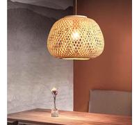 Lustre industriel vintage moderne art pastoral art du bambou frais lustre de tissage de bambou E26 / E27 lampe à suspension de base salle de bain couloir miroir de maquillage lampe à suspension pour