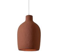 Lustre Japonais avec Abat-Jour en résine, Design Moderne Gris Rouge, culot E26, luminaire Suspendu Vintage à Une tête et Cordon réglable, idéal pour Une Chambre, Un Salon, Une entrée ou Un