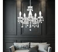 Lustre plafonnier suspension 5 flammes Lustre 5 bras, 5x E14, diamètre x hauteur 44 x 128 cm, salon salle à manger