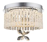 Lustre Lampe de plafond Lampe de plafond de salon Lampe de cristal, tenture en verre cristaux clairs, LED 12W 840Lm blanc neutre, DxH 28x22cm