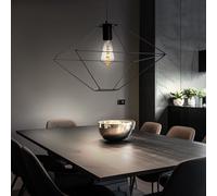 Lustre Lampe Pendante Suspendue Noir Industriel Salle à Manger H 110 CM