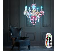 Lustre Lampe Suspendu Pendule RGB LED Changeur de Couleur Dimmable Multicolore 5