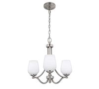 Lustre Lampe Suspendue Plafonnier Acier Verre Nickel D 48,3 CM Salle à Manger