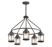 Lustre Lampe Suspendue Plafonnier Acier Verre Zinc D 66,3 CM 5 à Flammes