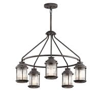 Lustre Lampe Suspendue Plafonnier Acier Verre Zinc D 66,3 CM 5 à Flammes