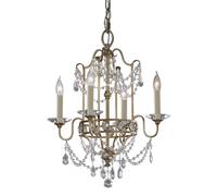 Lustre Lampe Suspendue Plafonnier Cristaux Verre or-Argent D 41,3cm Lustre