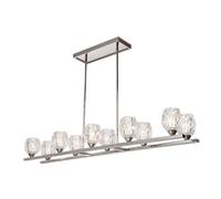 Lustre Lampe Suspendue Suspension Plafonnier LED Nickel Verre B 123,8 CM