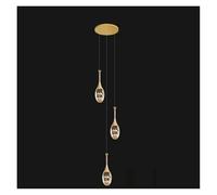 Lustre, Le lustre d'escalier en cristal moderne allume l'éclairage intérieur plafonnier suspendu lumière LED lustres for du salon(3 heads,Remote)