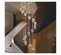 Lustre, Le lustre d'escalier en cristal moderne allume l'éclairage intérieur plafonnier suspendu lumière LED lustres for du salon(18 heads,Remote)