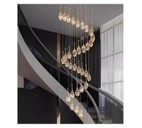 Lustre, Le lustre d'escalier en cristal moderne allume l'éclairage intérieur plafonnier suspendu lumière LED lustres for du salon(48 heads,Remote)