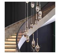 Lustre, Le lustre d'escalier en cristal moderne allume l'éclairage intérieur plafonnier suspendu lumière LED lustres for du salon(12 heads,Remote)