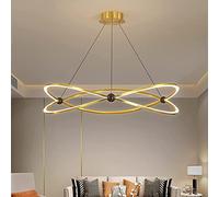 Lustre LED 90 W Design moderne Anneau rond Lampes suspendues Dimmable avec télécommande Lampe suspendue Chambre Salon Métal Acrylique Éclairage suspendu Hauteur réglable Salle à manger Droplight,Luxe