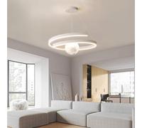 Lustre LED Chambre D’Enfants Moderne 65w Espace Star Suspension Lumière Suspendue Acrylique Planète Terre Boule Art Décor Intérieur Fantaisie Enfants Éclairage Dess, B Style-White, 60CM