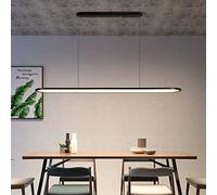 Lustre LED Design Moderne Luminaire Salle a Manger Suspension Lumière Dimmable avec Télécommande Lampe Suspendue Chic Acrylique Plafonnier Salon Chambre Bureau Métal Suspension Light (Noir, 80cm)