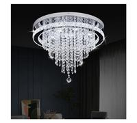 Lustre LED en Cristal avec télécommande, intensité Variable, Montage encastré, luminaires en Acier Inoxydable, décoration Moderne pour Salon, Chambre à Coucher, diamètre 50 cm, lu