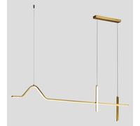 Lustre LED moderne allumant les luminaires de plafond suspendus linéaires à intensité variable en or, variateur LED, luminaire suspendu pour îlot de cuisine, luminaire suspendu réglable pour salon