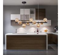 Lustre LED Noir à intensité Variable - Luminaire Suspendu linéaire Nordique Moderne pour Table à Manger, îlot de Cuisine, Bureau ou Bar - Plafonnier élégant 100 x 4,5 cm/90 x 40 cm