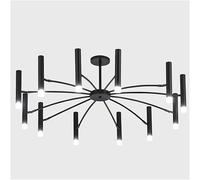 Lustre LED Noir Moderne - Suspension Spoutnik du Milieu du siècle à 24 lumières, plafonnier Suspendu élégant pour décoration d'intérieur contemporaine.
