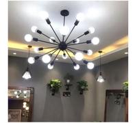 Lustre LED Noir Pour Salon Salle À Manger Chambre Multi-têtes Plafonnier Satellite Illuminer Les Appareils Ménagers,18têtes