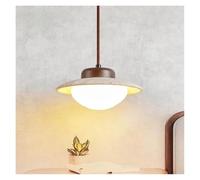 Lustre LED pour chambre à coucher à côté de la lampe à suspension en pierre de style crème rétro en bois massif couleur noyer, luminaire d'ambiance pour la pièce à la maison, luminaire suspendu