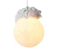 Lustre Léger - Lampe À Suspension De Chevet Mignonne | Lampes Suspendues En Forme D'animaux De Dessin Animé, Luminaire Rond En Boule Blanche De Lait, Petit Lustre Pour Cuisine, Chambre À Coucher, Tabl
