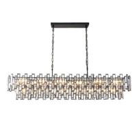 Lustre linéaire en cristal K9 de 140 cm, plafonnier rectangulaire moderne pour hauts plafonds, éclairage miroir élégant pour la maison, la salle à manger et le salon