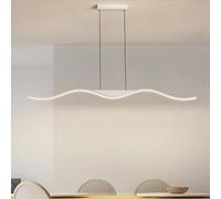 Lustre linéaire Minimaliste à LED dimmable, Suspension Moderne ondulée, Lampe de Table Longue, éclairage d'intérieur Blanc Classique pour Chambre, Salon, bibliothèque, Bureau