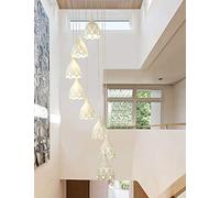 Lustre Long à 8 lumières, Couleur Blanche, pour escalier, immeuble Duplex, luminaire Suspendu Multiple, Villa, Salon, Petit Appartement, loft, Rotatif, 40 x 200 cm, fabriqué en Chine