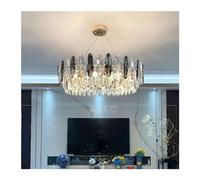 Lustre long en cristal ondulé moderne nordique pour chambre à coucher, modèle de cuisine, maison, hôtel, lampe ovale, accessoires de décoration de maison, éclairage en cristal/blanc froid/diamètre 50