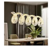 Lustre Lumière, Plafonnier den Word Kitchen Island Suspension Lampe Salle à Manger Longue Suspension en Métal Bande Lampes à Suspension avec Panneau Acrylique Abat-Jour Moderne LED Linéaire DRO LWX