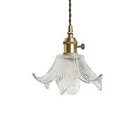Lustre, lumières LED créatives Fleurs Cuisine Chambre Lustre à tête Unique Nordique Verre Restaurant Bar comptoir décoration Suspension Lampe E27/E26 Droplight 20 cm