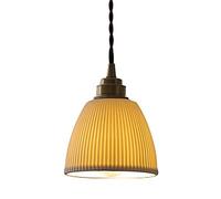 Lustre, lumières LED, Suspension Japonaise en céramique, luminaires rétro en Laiton, tête Unique, Base E27, Lampe Suspendue à Corde réglable, Applicable au Salon de thé, au Chevet du lit du Re