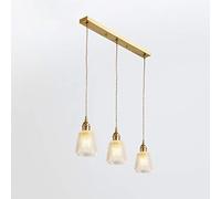 Lustre, luminaire suspendu en V, support de lampe industriel rétro moderne, lanterne en verre de plafond en laiton antique, ensemble de cordons suspendus de style moderne avec LED E-Dison Mo-B-trois
