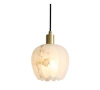 Lustre Luminaire Suspension en Marbre Blanc Lampes Suspendues Tout en Cuivre Lampe Suspendue Art Décor de Chevet Lampe Suspendue Tête Unique Lampes Suspendues Réglables en Hauteur Luminaires en Pierr