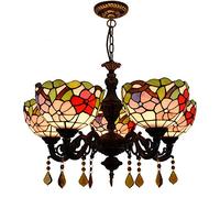 Lustre Lustre 24 Pouces Lustre Restaurant Café Bar Salon Lustre en Verre Lustre Pastoral Morning Glory 5 lustres