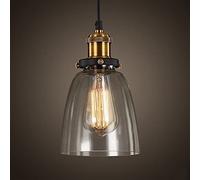 Lustre Lustre de restaurant design moderne, rétro Dig Vintage industriel rétro Edison E27 plafonnier en verre pour cuisine, chambre à coucher, couloir, bureau, salon (couleur : transparent) To pursue