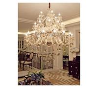 Lustre Lustre, Lampe Suspendue, Lustre en Cristal Grande Villa 24/32/36/48 lumières Grand Lustre en Cristal Escalier Longue Lampe Restaurant Hôtel Hall Luminaire d'éclairage (Coule