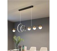Lustre, Lustre Linéaire à Bandes LED à Intensité Variable - Suspension Moderne à 4 Lumières pour îlot De Cuisine, Télécommande Dorée, Lampe Suspendue Style Mi, Dark, L37.4in