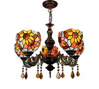 Lustre Lustre Lustre 24 Pouces 5 têtes Lustre Rouge Libellule Lustre en Verre Restaurant Café Bar Salon Lustre