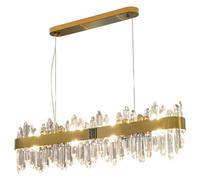 Lustre Lustre Lustre en cristal Lustre en cristal K9 Goutte de pluie Rectangle Suspension Ovale Linéaire Îlot de Cuisine Plafonnier pour Restaurant Cuisine Île Salle à Manger Salon (Taille : 12