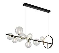 Lustre Lustre Moderne Noir Convient à La Chambre À Coucher,Salon,Lustre Combinaison De Verre De Luxe De Lumière Nordique G9,Salle À MangerLustre d'art Simple Créatif-Verre Clair Noir 10