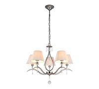 Lustre lustre suspension lampe salle à manger métal nickel tissu abat-jour E14