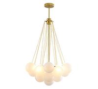 Lustre, lustres élégants Boule de Verre escaliers Chambre Suspension lumière Suspension Lampe de Plafond Bulle lumière Verre Salon Magasin de vêtements Lustre LED (Noir, 37) penda